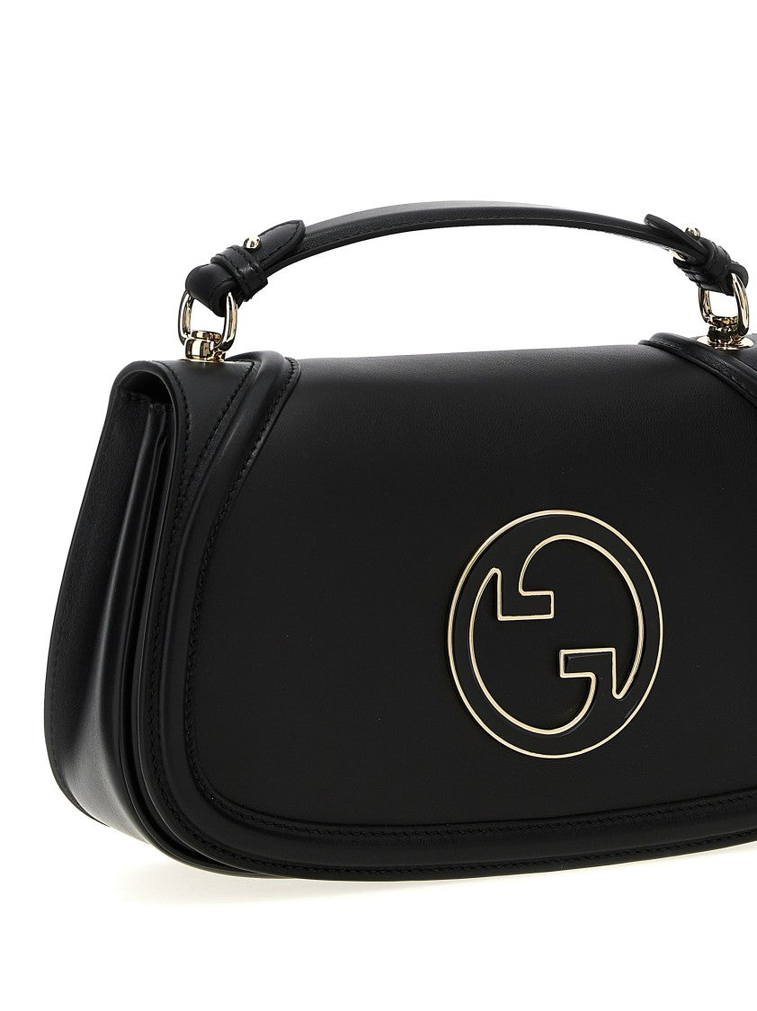 Gucci Medium Leather Handbag With Maxi Metal Gg Logo