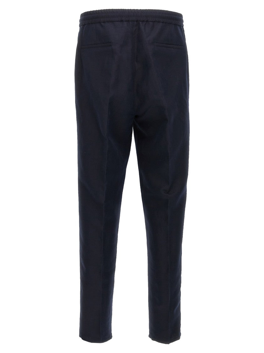 Brunello Cucinelli Linen-Cotton Blend Trousers With Adjustable Drawstring