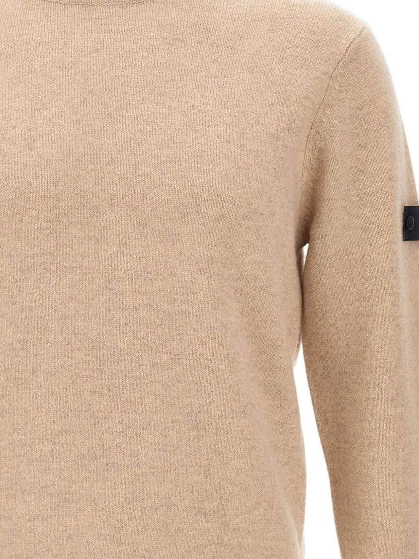 Peuterey Finely Knit Beige Crew Neck Sweater