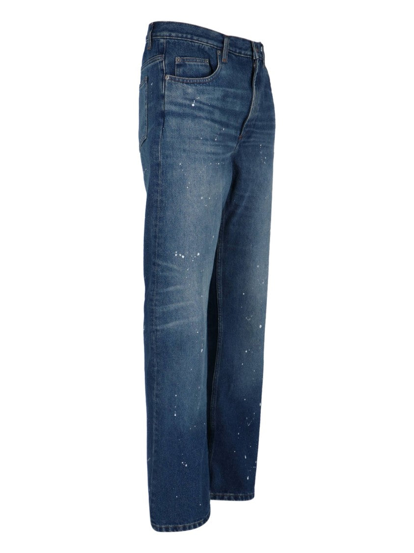 A.P.C. Distressed Jeans With White Paint – Blue