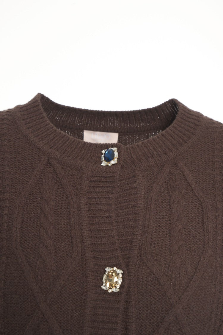 Liu Jo Cropped Cable Knit Cardigan
