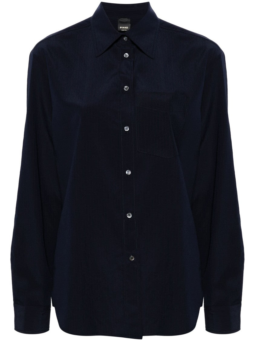 Pinko Long Sleeve Casual Shirt With Polished Sheen