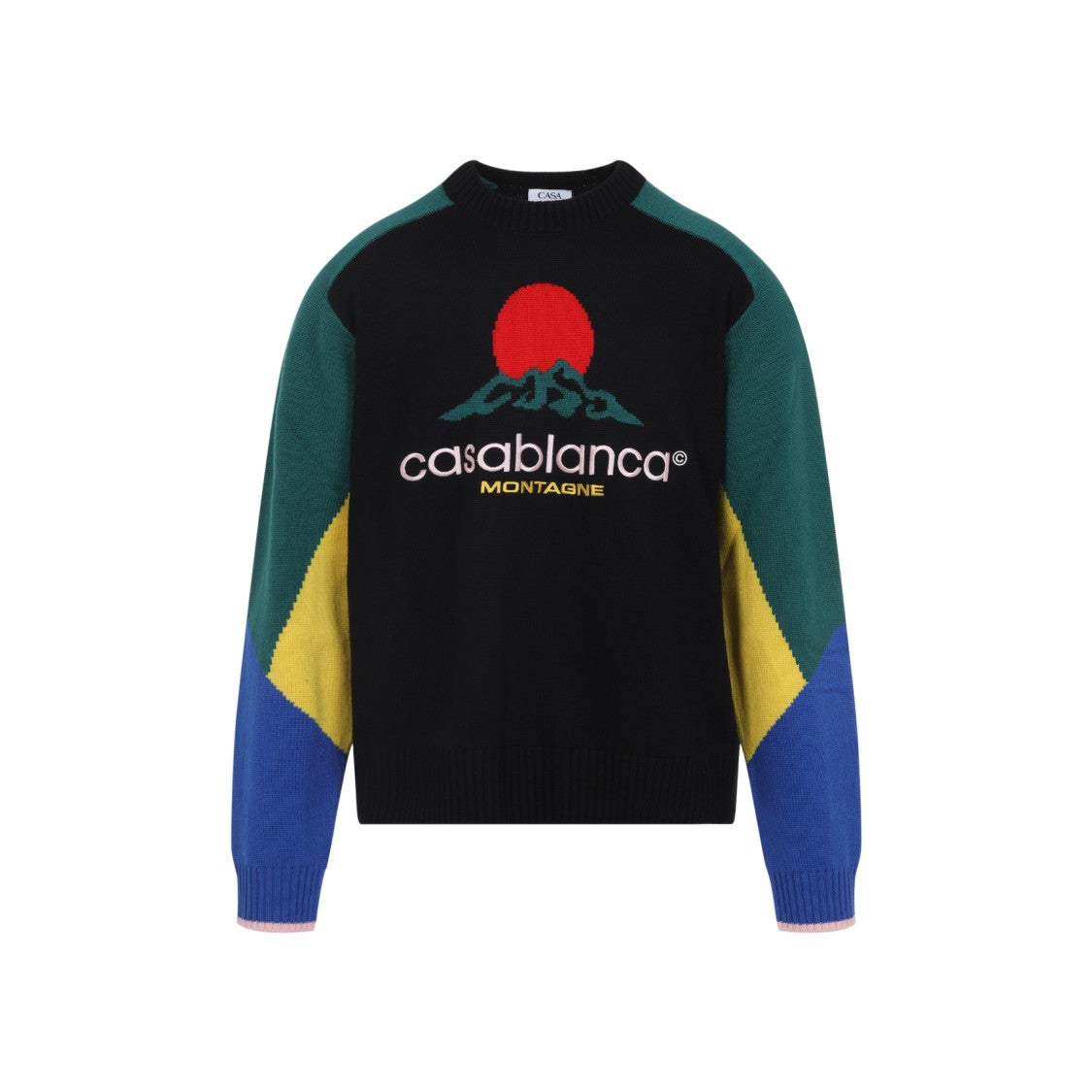 Casablanca Intarsia Black Cotton Pullover