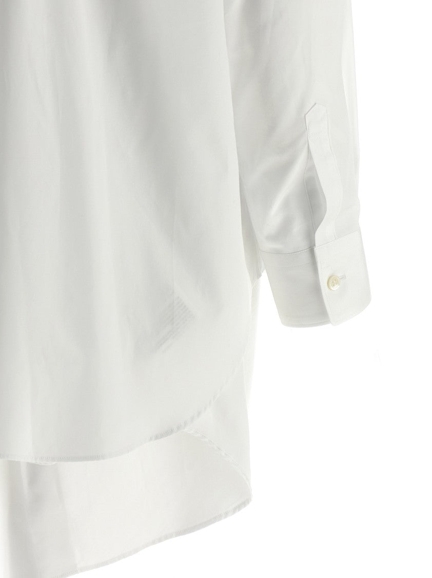 Comme Des Garçons Asymmetric Hem Shirt With Front Button Closure And Unique Silhouette
