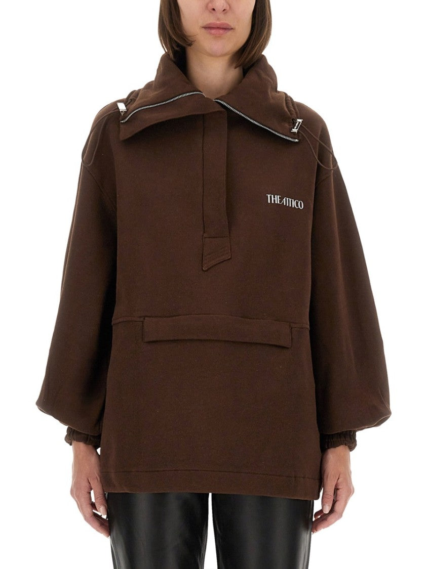 The Attico Oversized Blouson With High Collar