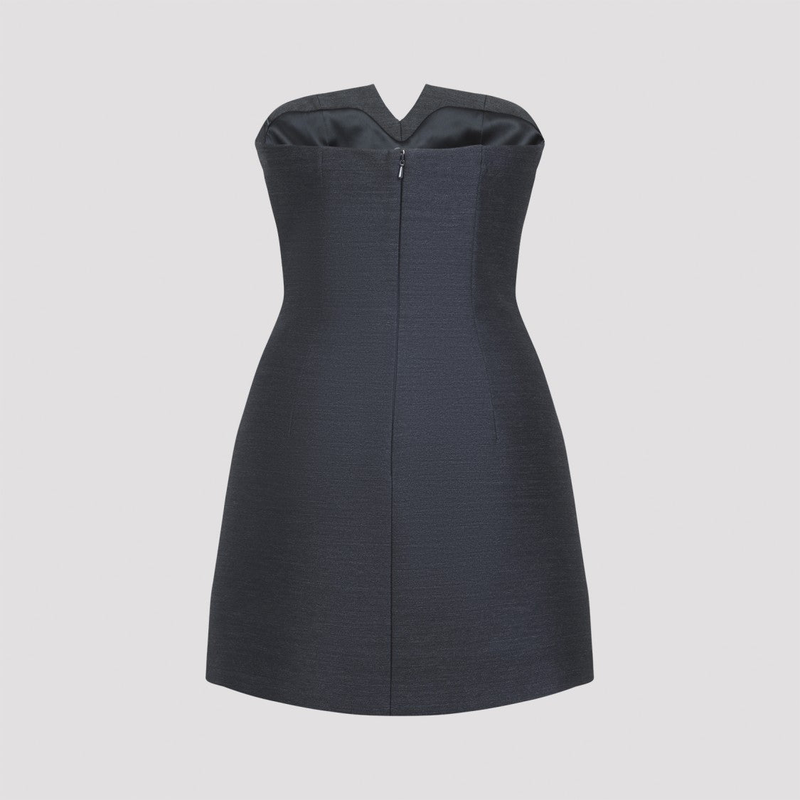 Alberta Ferretti Grey Virgin Wool Tailoring Off Shoulder Dress