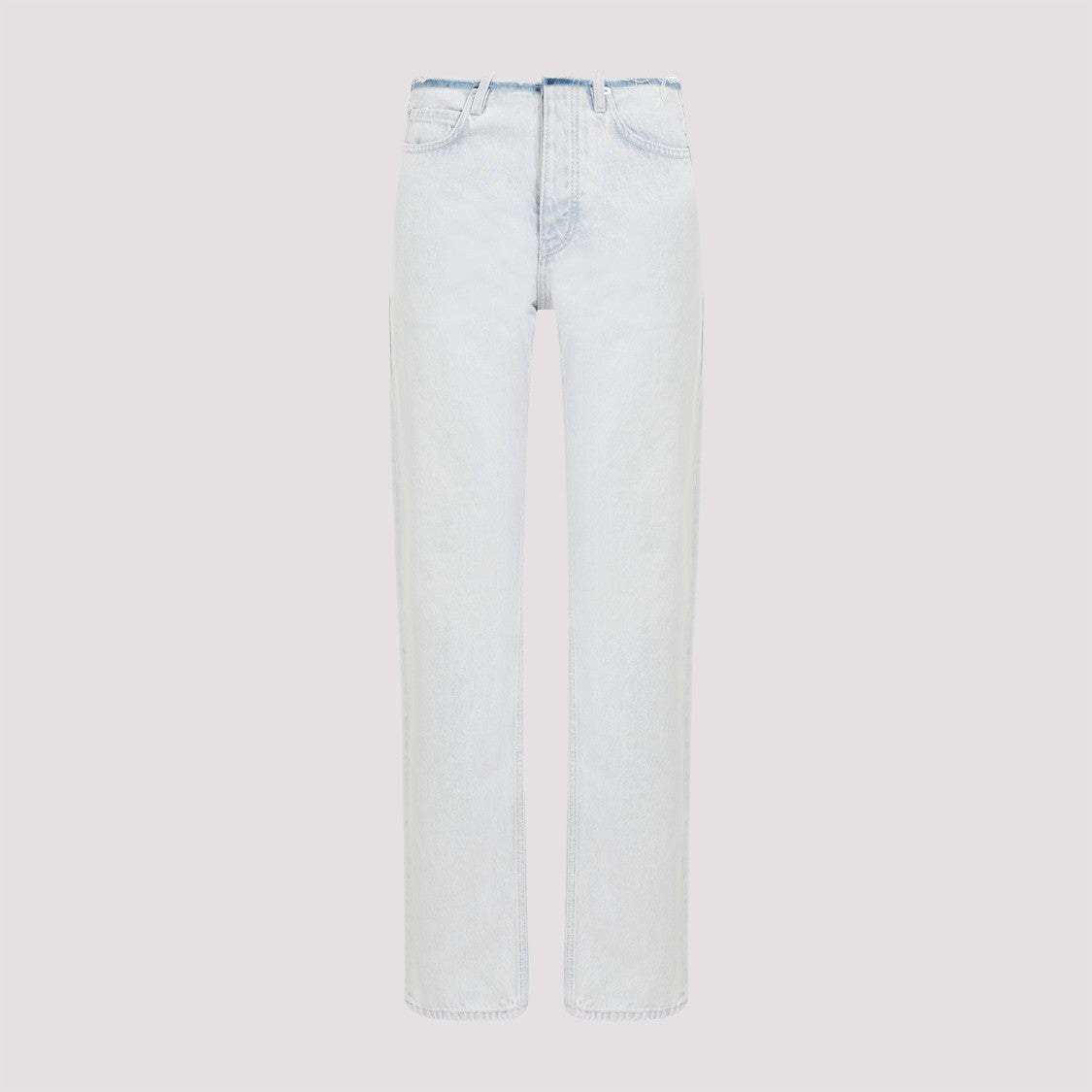 Balenciaga Cut Off Waistband Light Blue Cotton Jeans