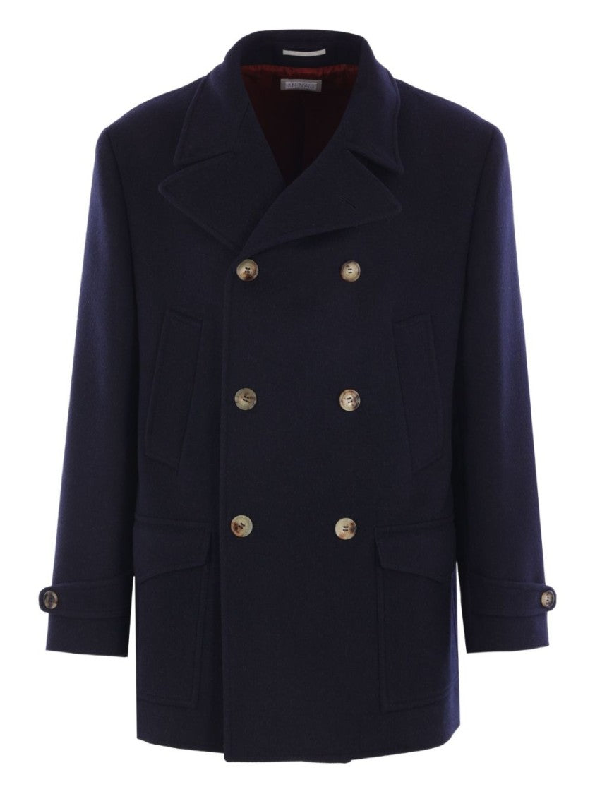 Brunello Cucinelli Double-Breasted Jacket With Wide Lapel And Button Detailing