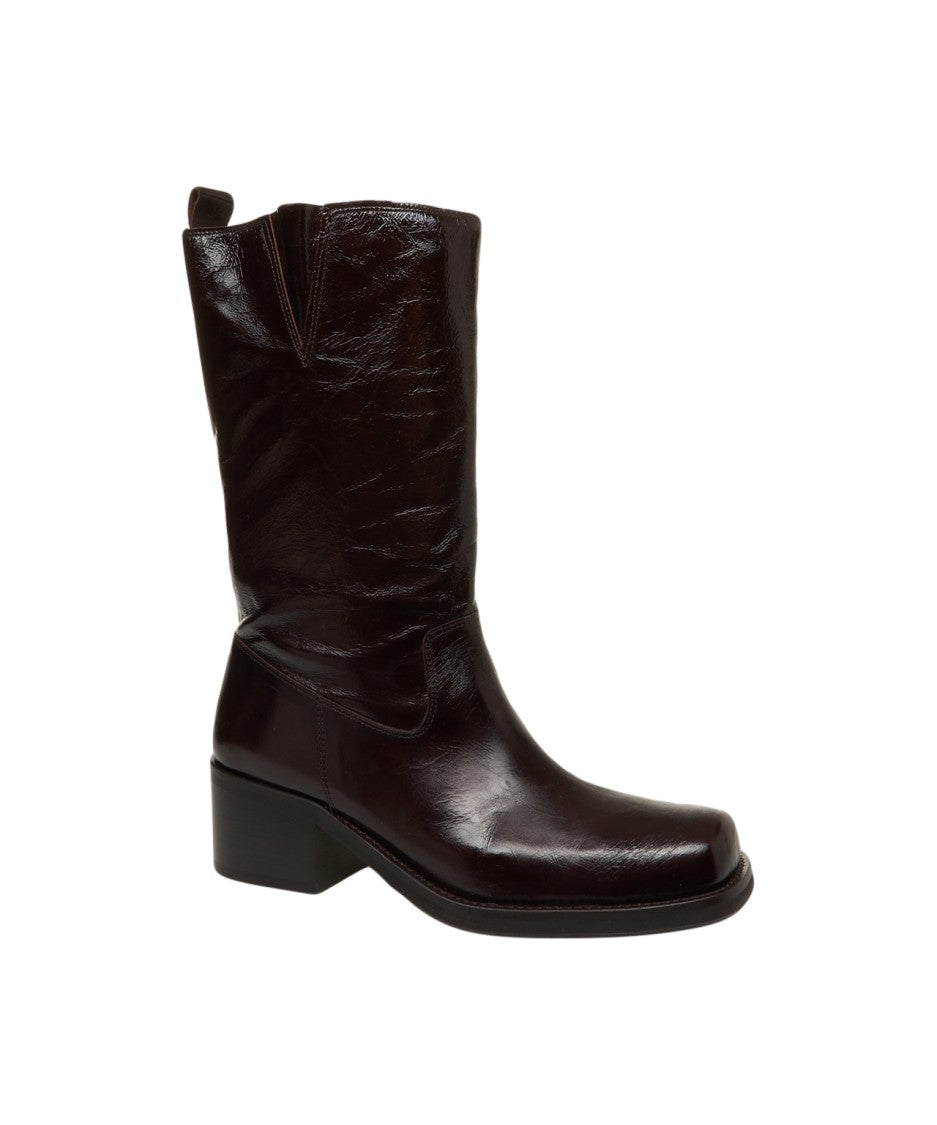 Billi Bi Contemporary Black Leather Knee-High Boots