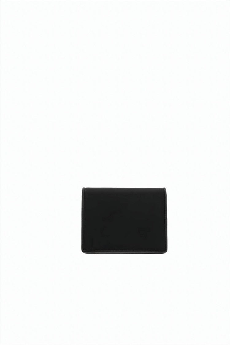 Prada Compact Nylon Wallet With Leather Lining And Triangular Logo