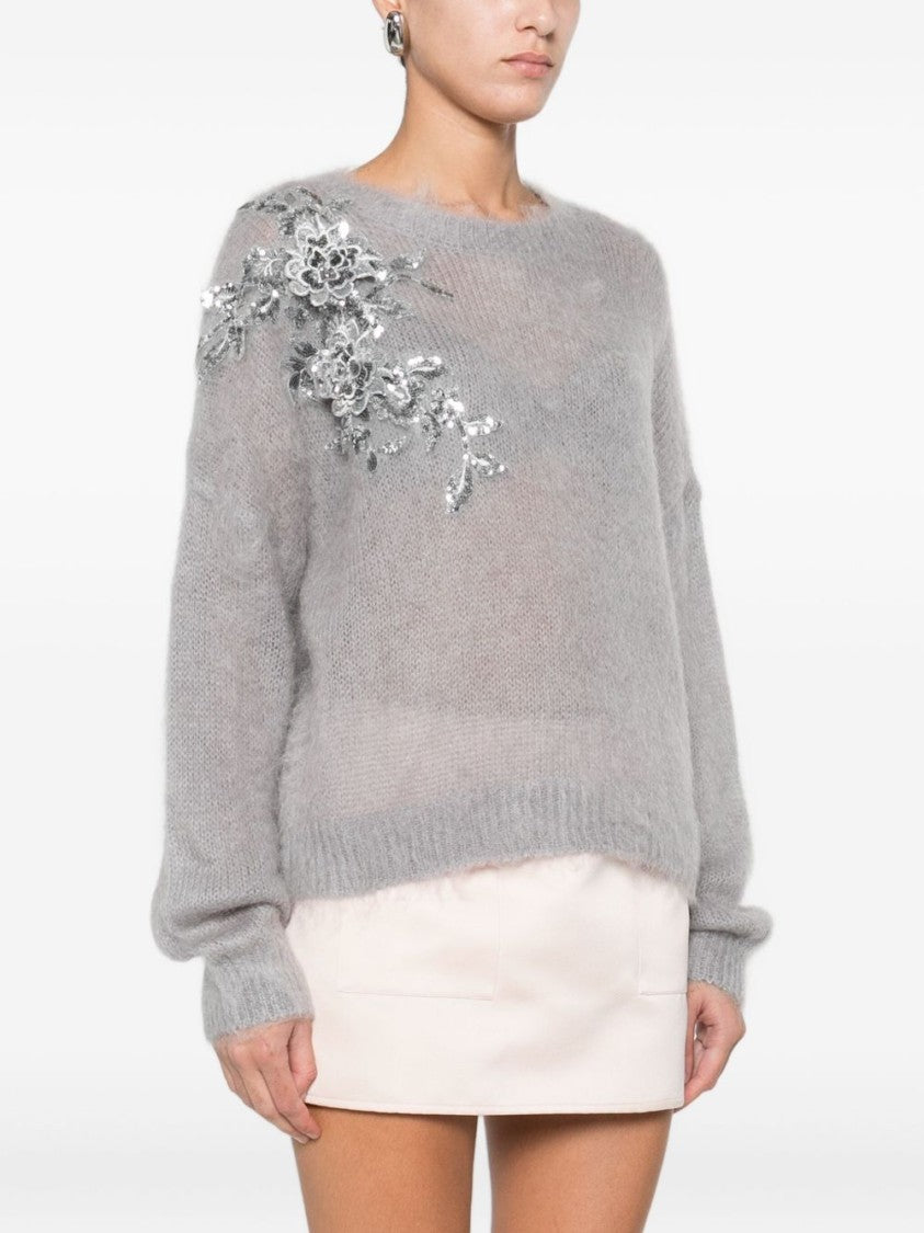 Blugirl Classic Knit Sweater With Versatile Grey Shade