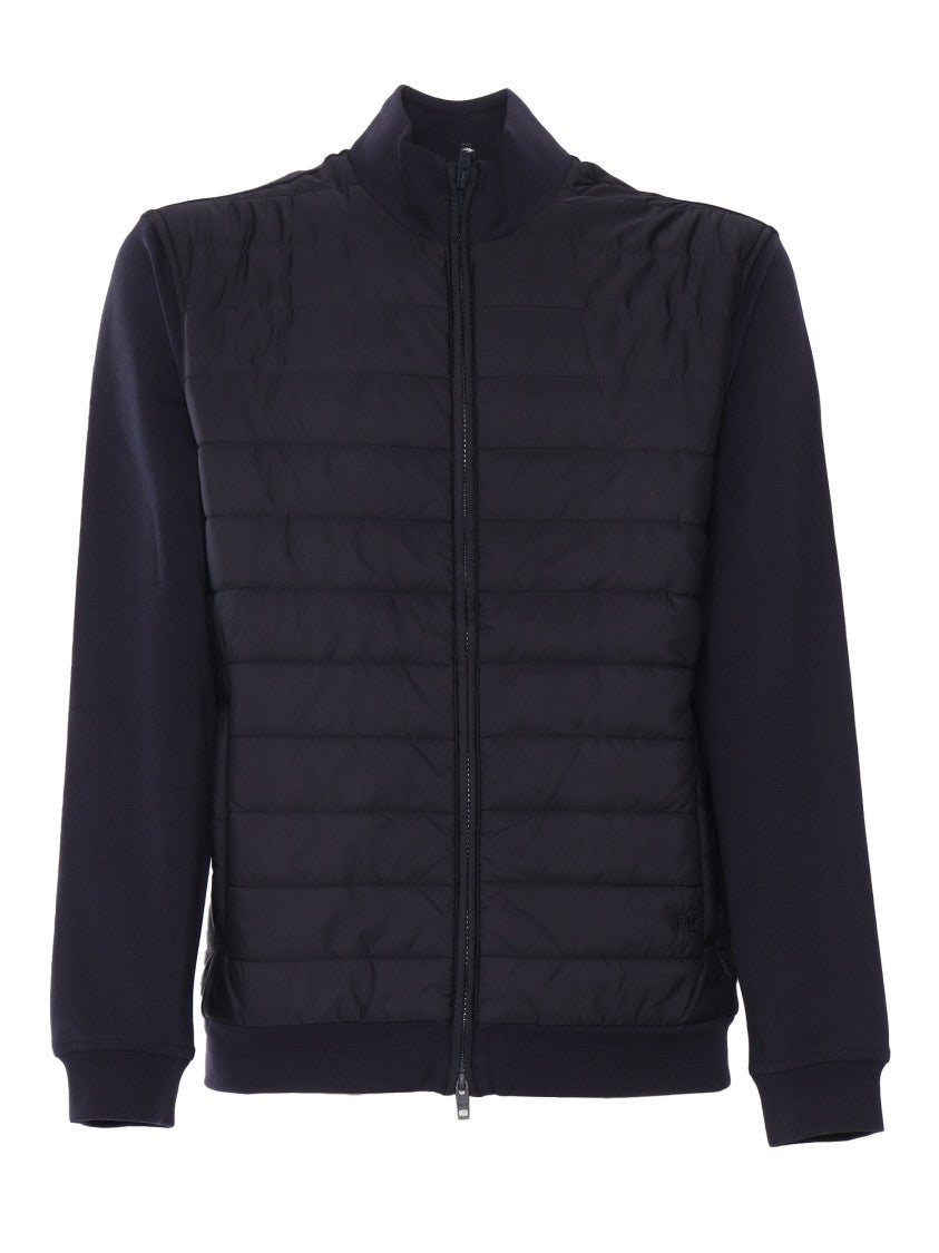 Fay Quilted Front Zip-Up Sweatshirt