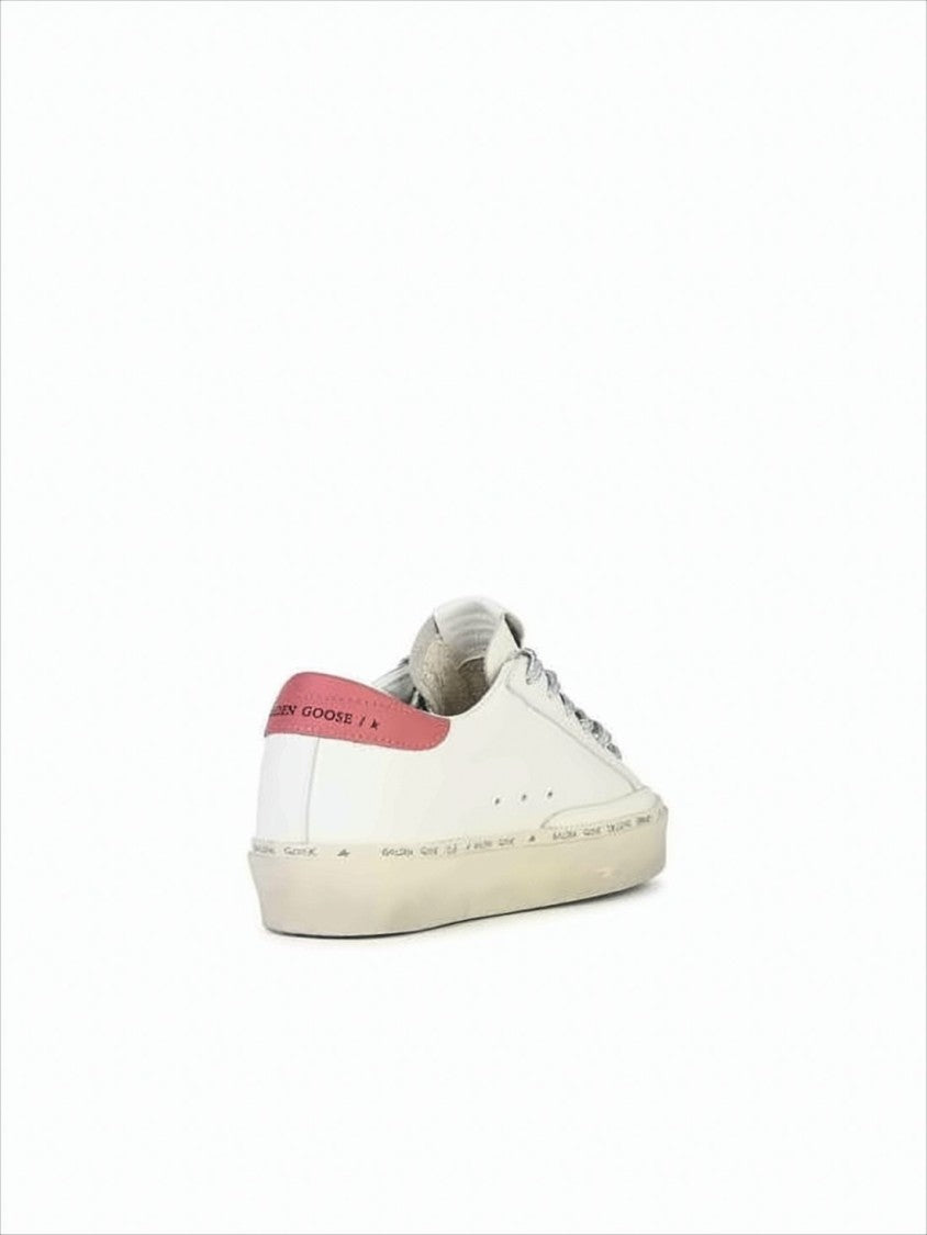 Golden Goose Low-Top Sneakers With Beige Star And Distressed Finish
