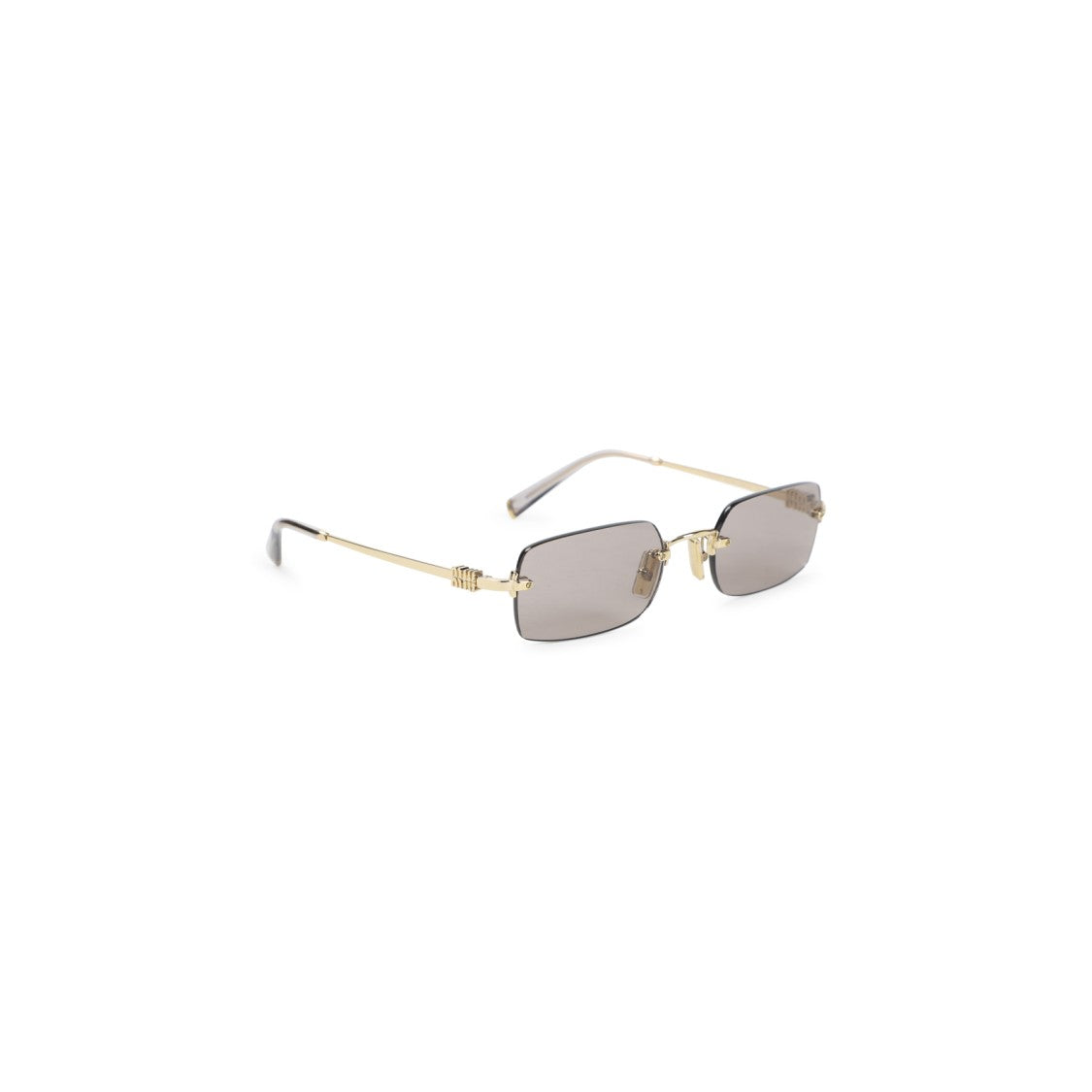 Miu Miu Rectangular Gradient Lens Sunglasses With Metallic Accents