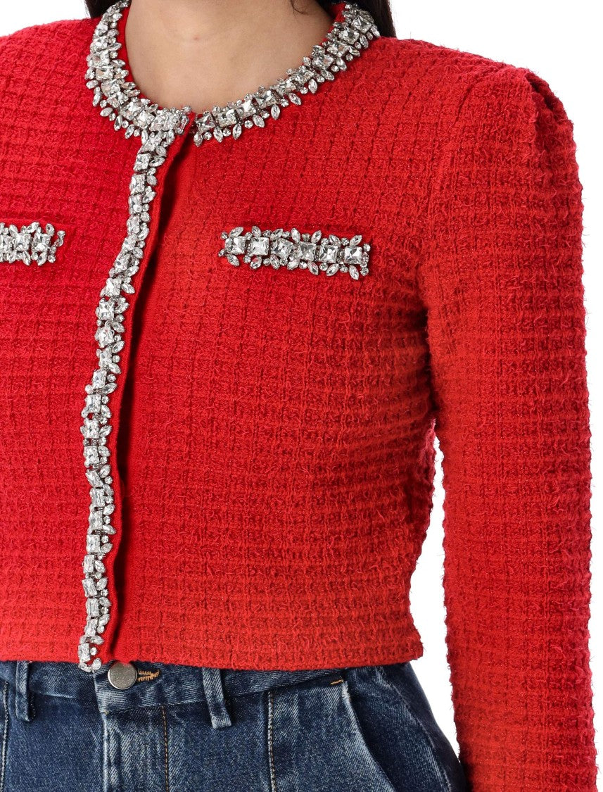Self-Portrait Knit Red Jacket