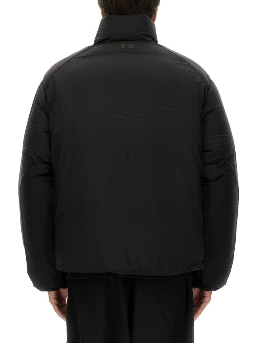 Y-3 Quilted Black Padded Jacket With Oversized Silhouette