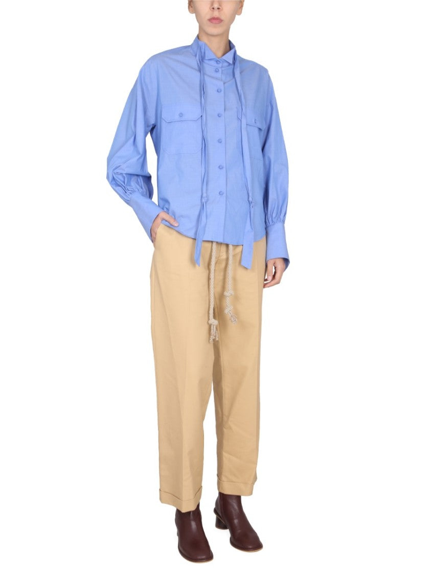 Jejia Structured Poplin Shirt With High Collar