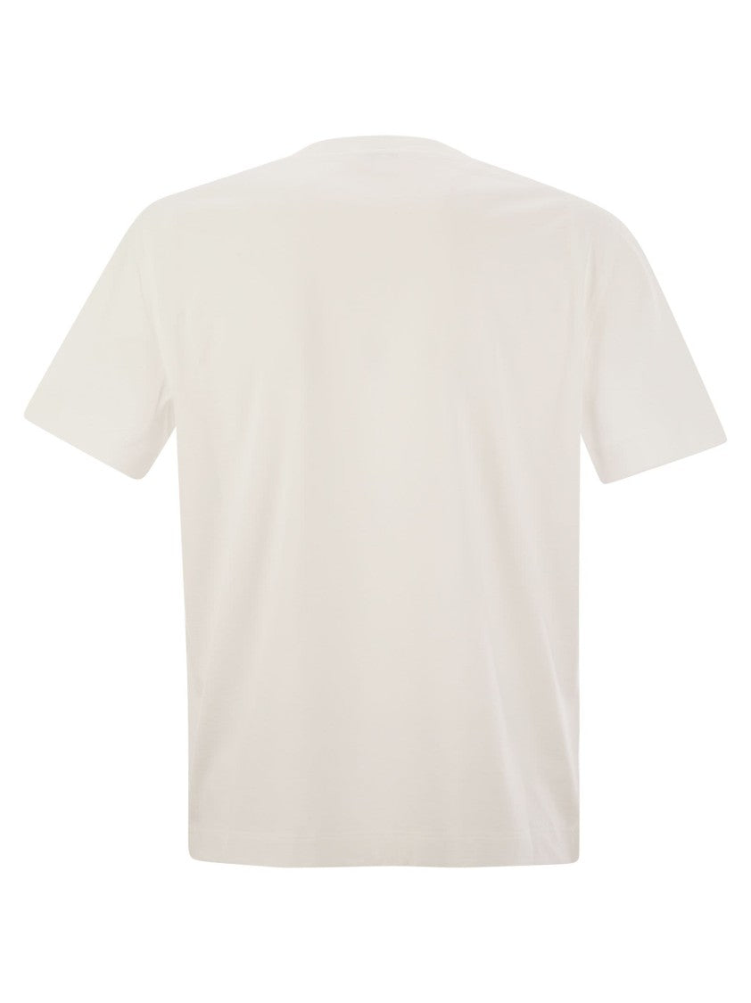 Brunello Cucinelli Cotton Jersey T-Shirt With Shiny Pocket Detail