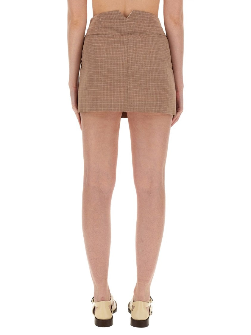 Alysi Classic Check Mini Skirt With Tailored Pleats