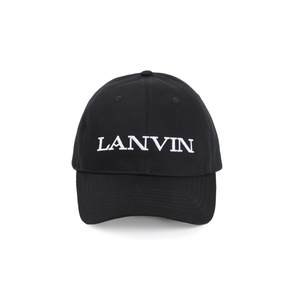 Lanvin Baseball Logo Black Cotton Hat