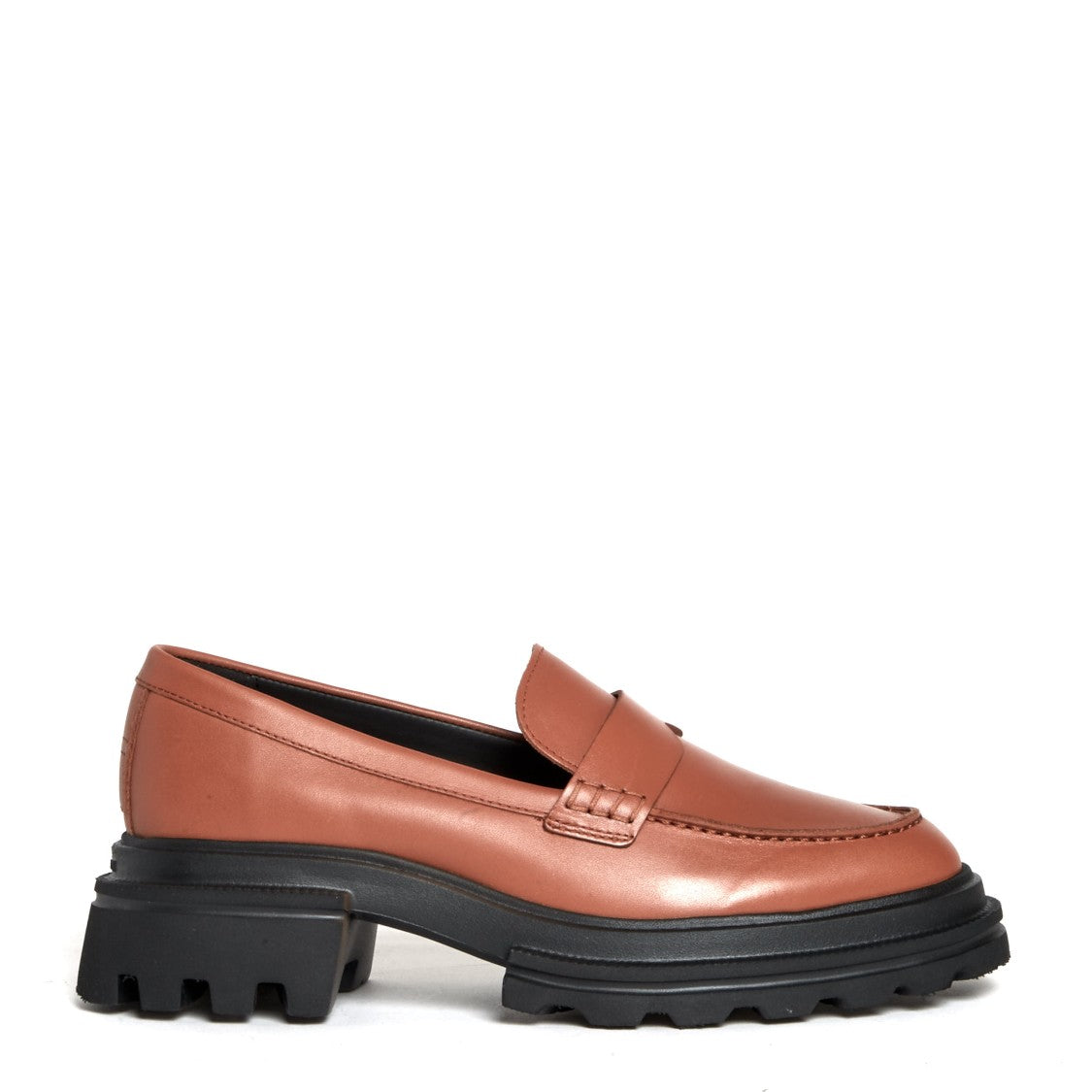 Hogan Brown Leather Moccasin