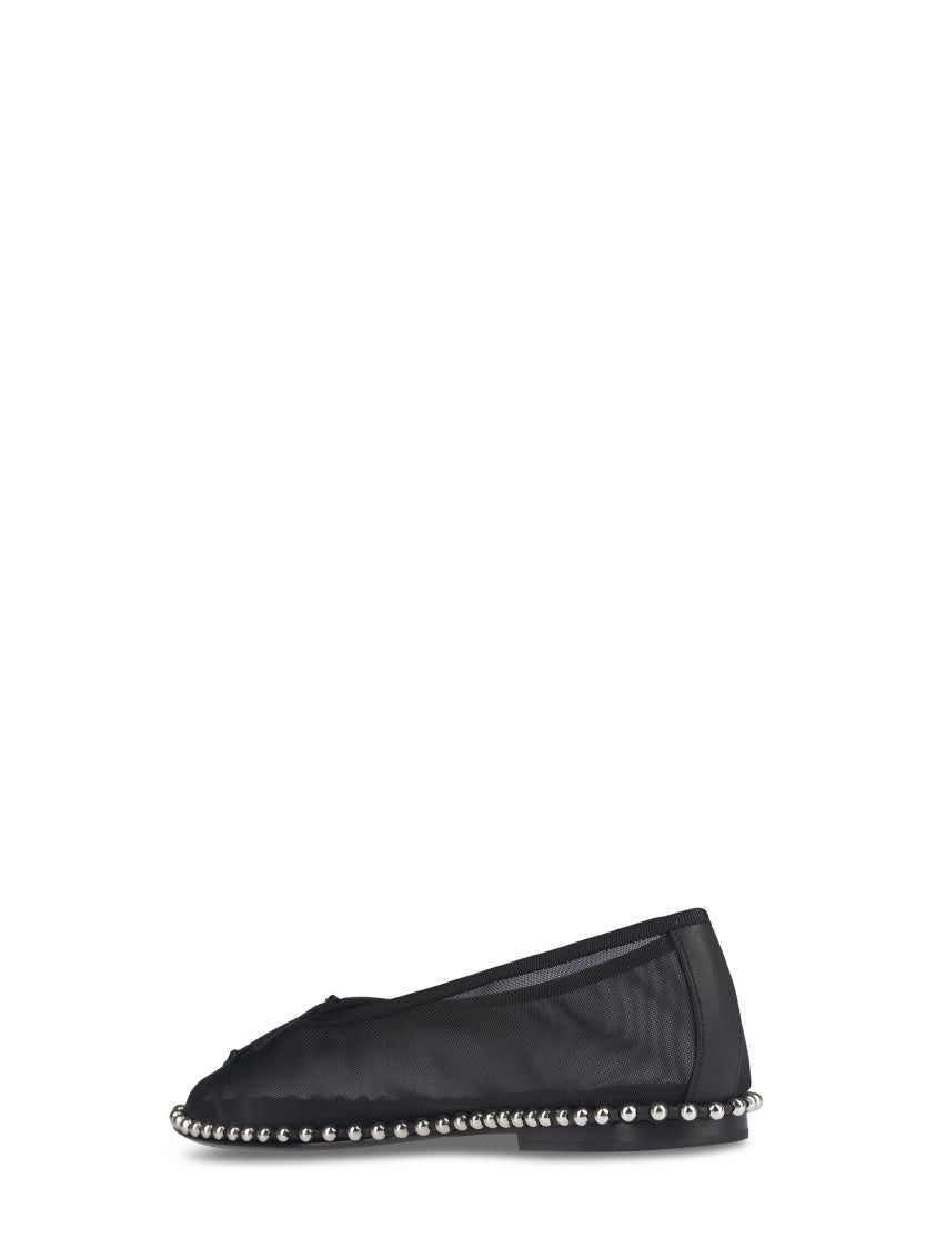 Alexander Wang Flat Shoes With Metallic Ball Chain Trim
