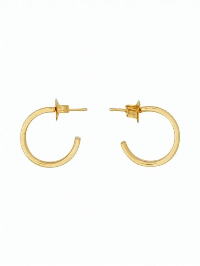 Mm6 By Maison Margiela Polished Brass Earrings With Rectangular Design