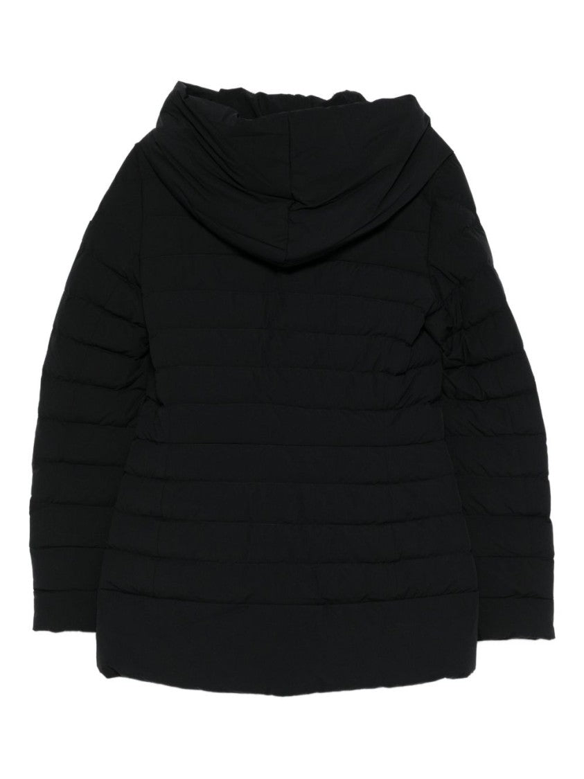 Peuterey Padded Black Jacket With Horizontal Quilting