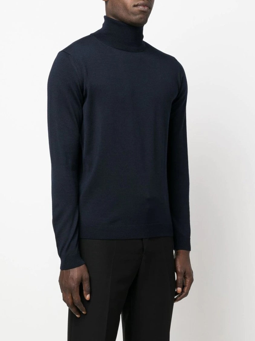 Roberto Collina Fitted Black Turtleneck Sweater