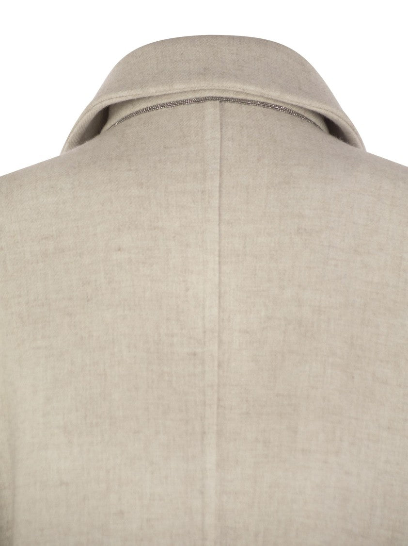 Brunello Cucinelli Double-Knit Coat With Geometric Silhouette