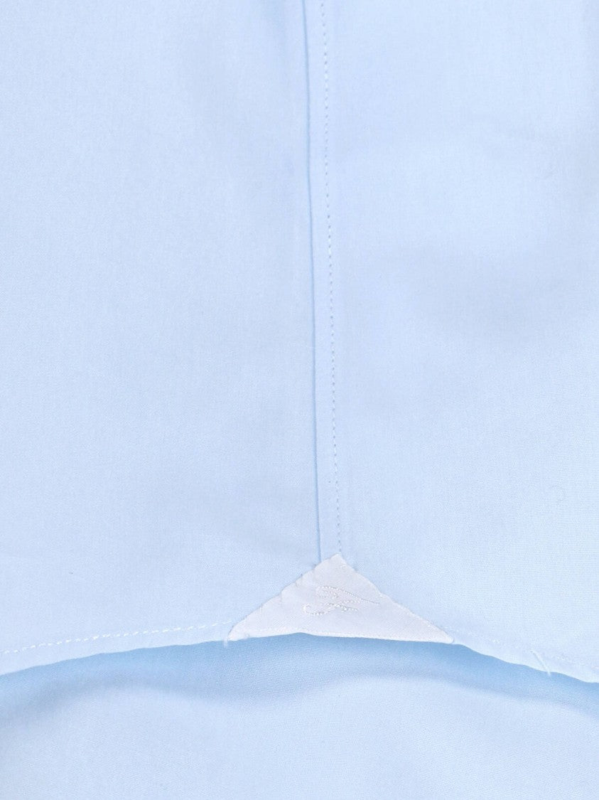 Finamore "Milano" Shirt, In Light Blue Cotton, Classic Collar
