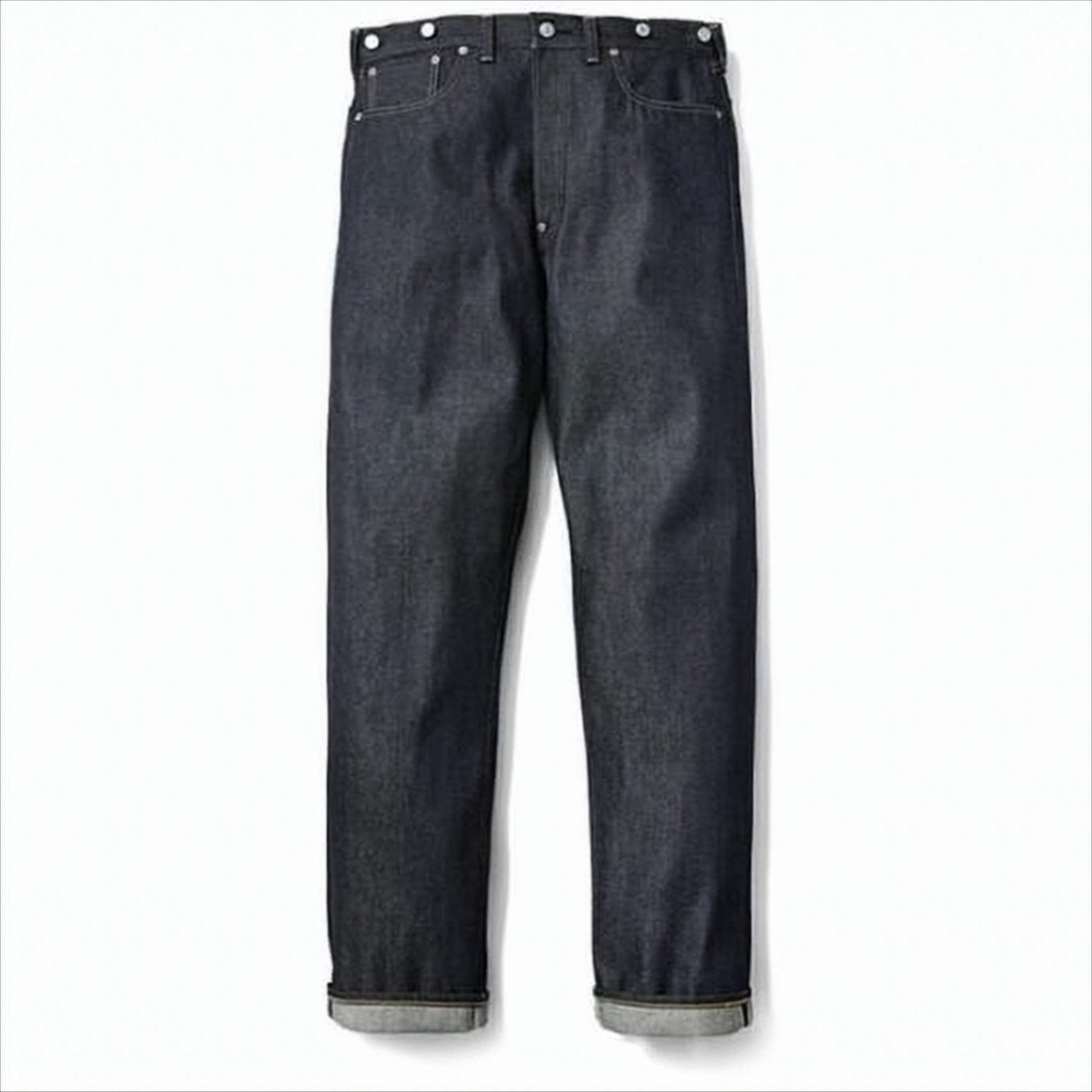 Levi's Indigo Straight-Leg Denim Pants With Arcuate Stitching And Rolled Cuffs