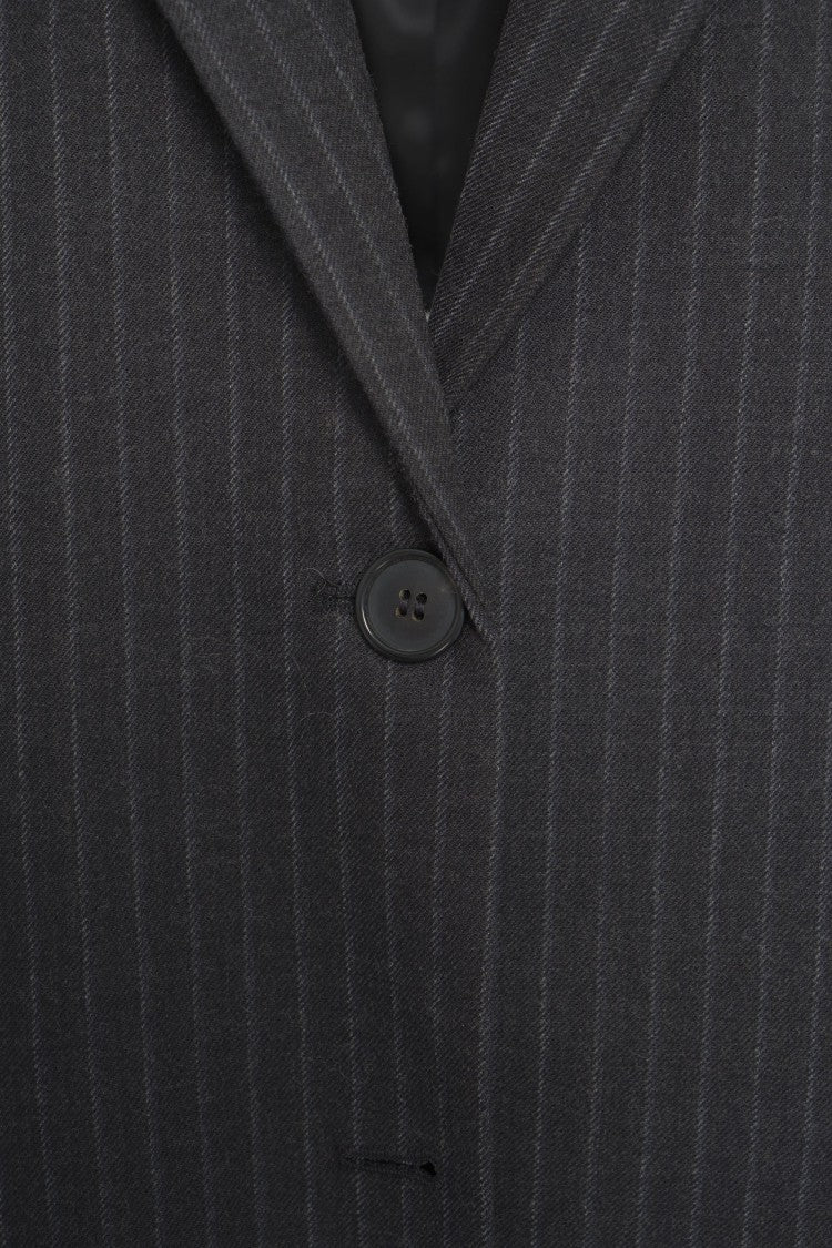 Jucca Pinstriped Blazer With Notched Collar And Tailored Fit