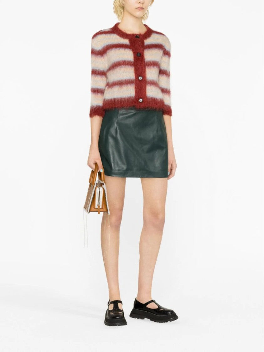 Marni High-Waist Mini Leather Skirt