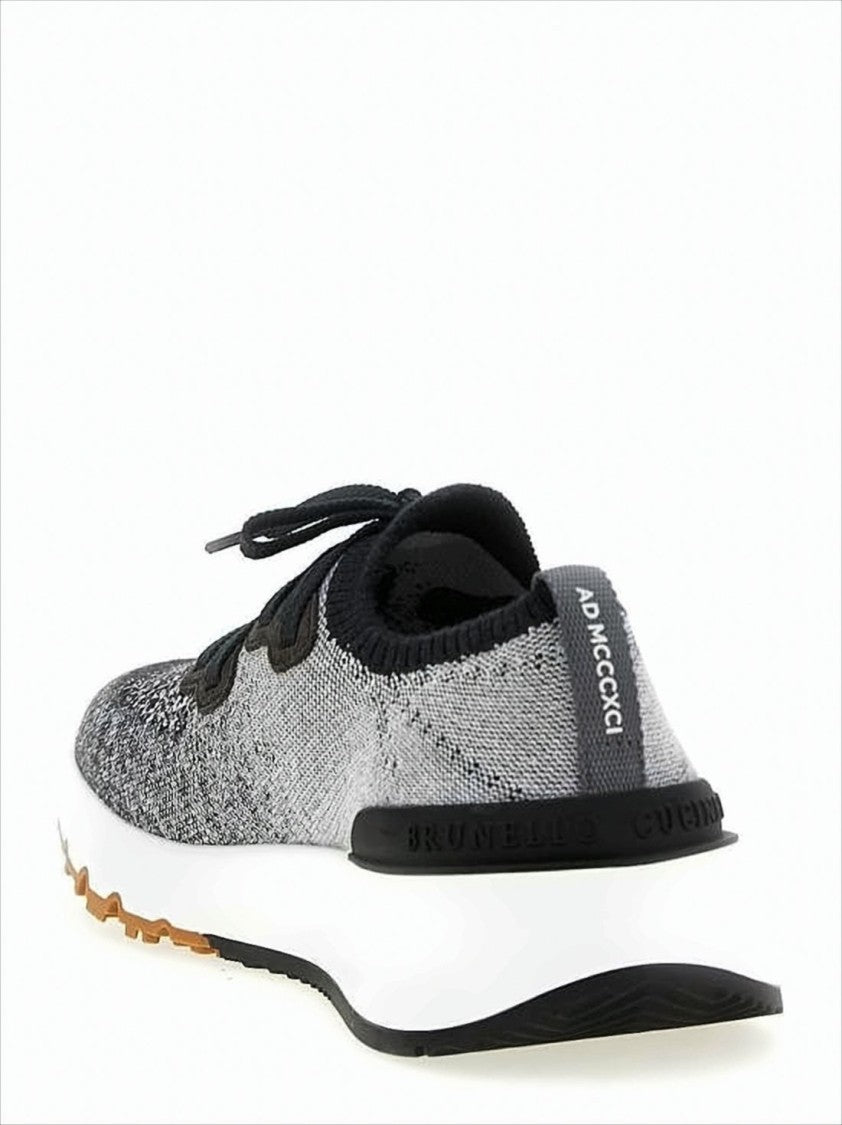 Brunello Cucinelli Gradient Knitted Sneakers With Rubber Outsole