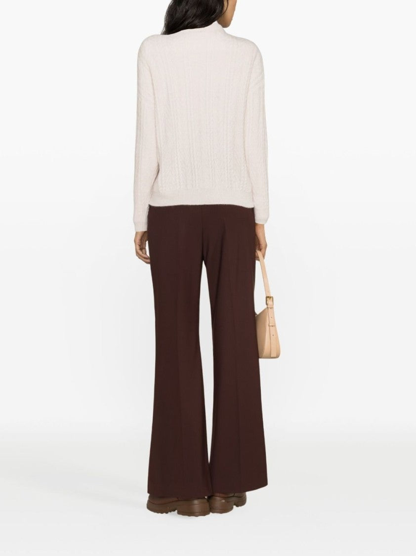 Peserico Cable-Knit Pink Wool-Blend Knitwear Jumper