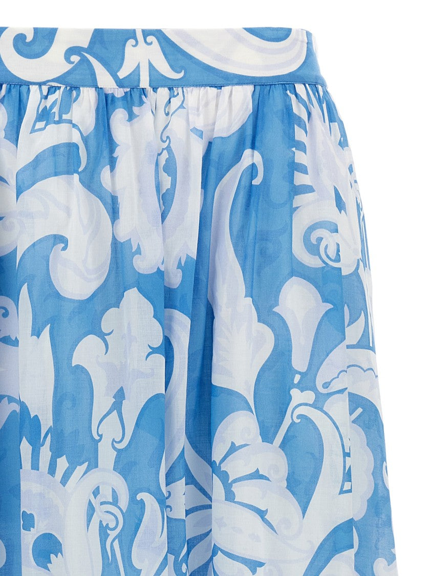 Etro Vibrant Floral Maxi Skirt With Elastic Waistband