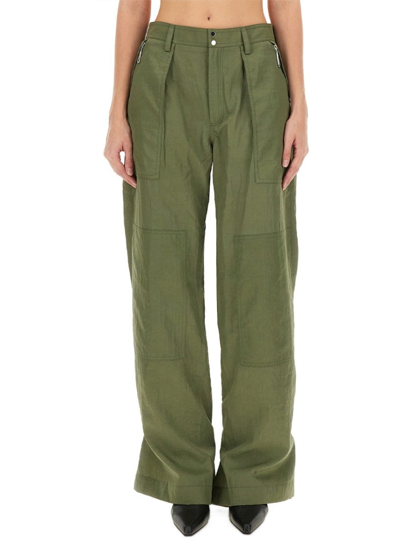 Rabanne Relaxed Wide-Leg Cargo Pants With High Waist And Practical Pockets