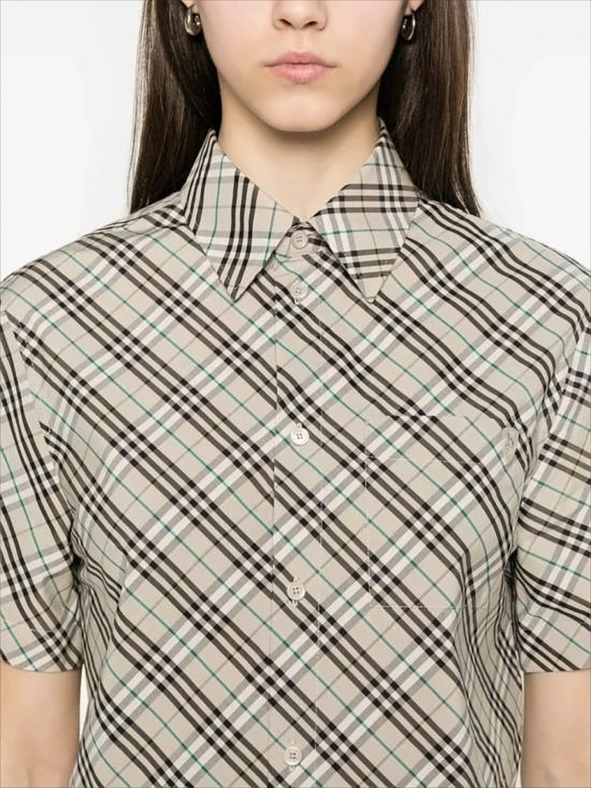 Burberry Cropped Check Pattern Shirt