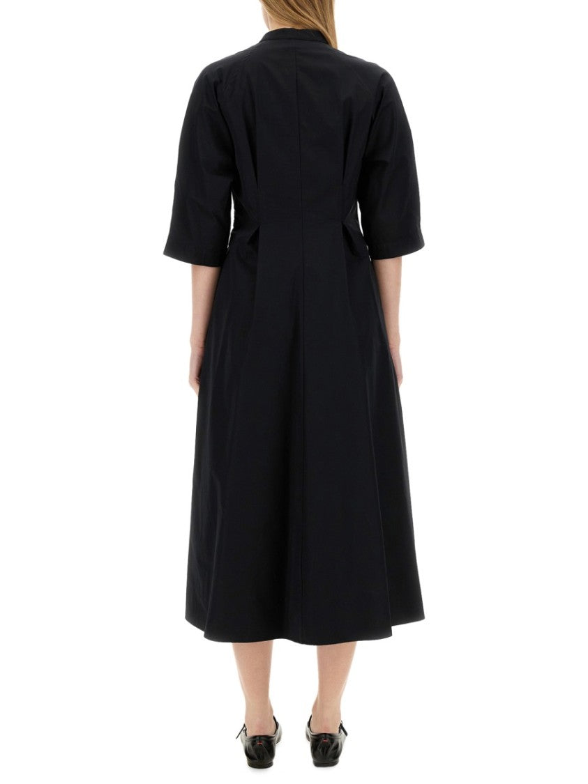 Aspesi Pleated Black Long Dress