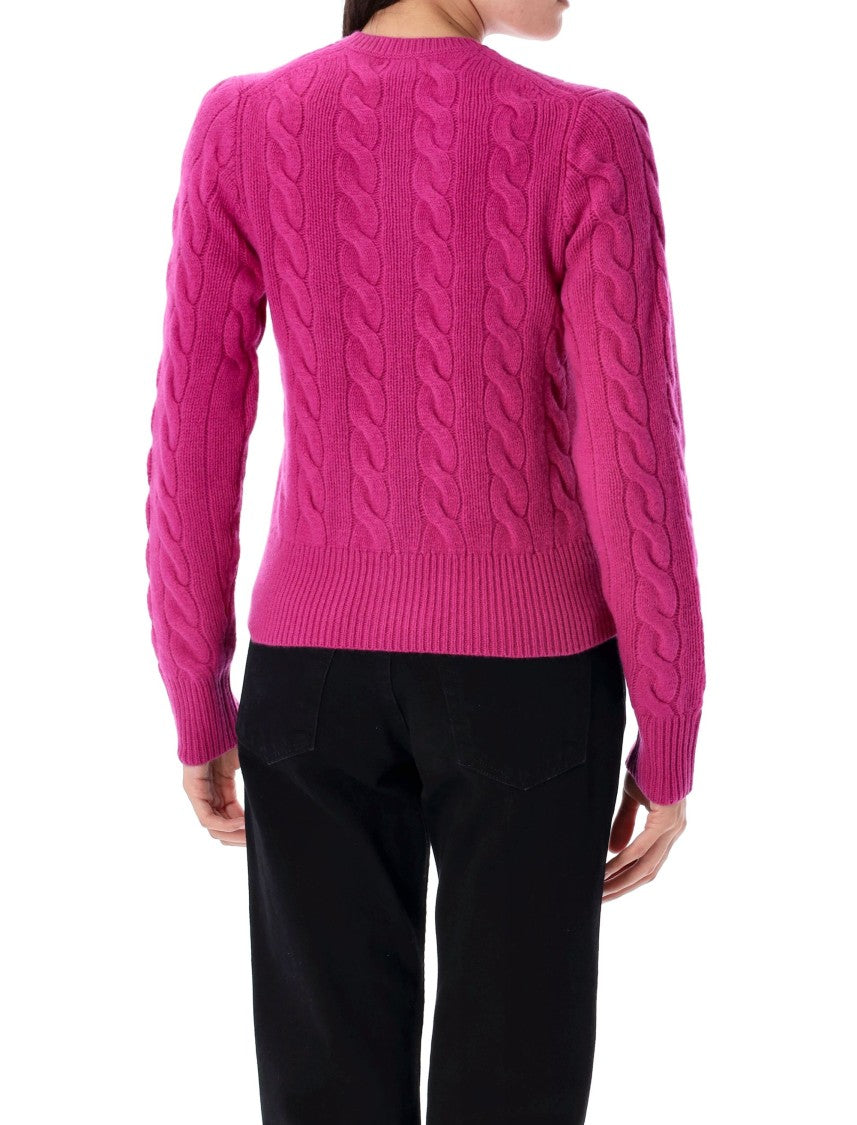 Polo Ralph Lauren Cable Knit Cardigan In Luxurious Wool