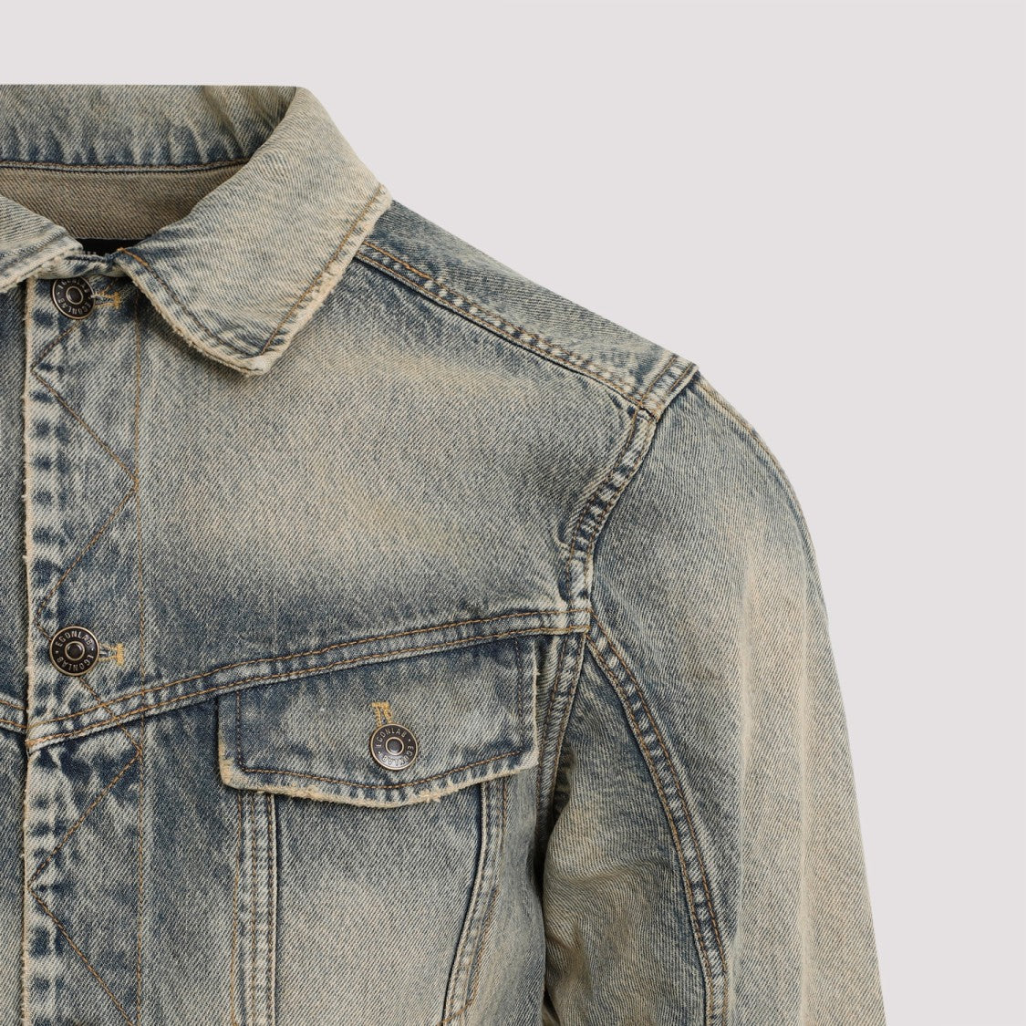 Egonlab Cutout Blue Cotton Denim Jacket