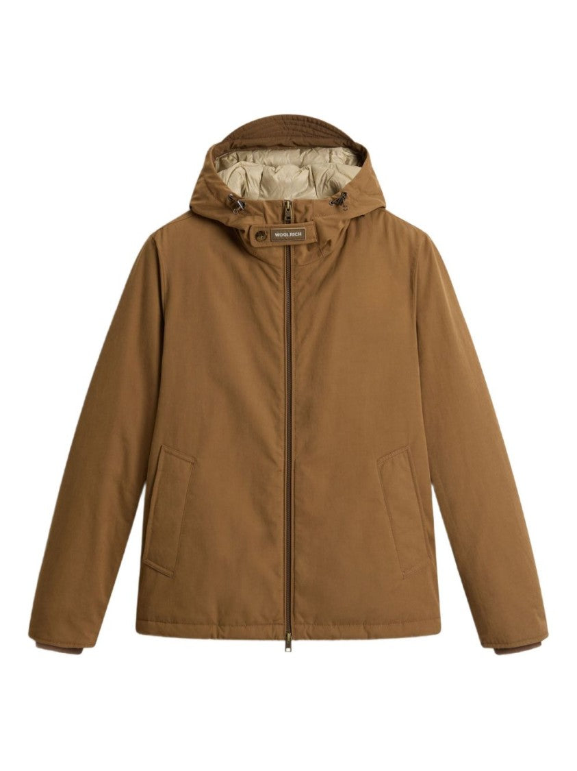 Woolrich Padded Brown Jacket With Adjustable Hood