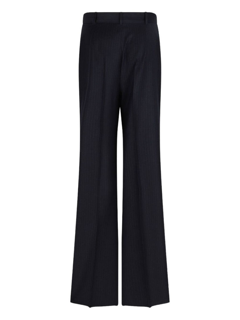 Max Mara Tailored Blue Trousers With Flared Hem