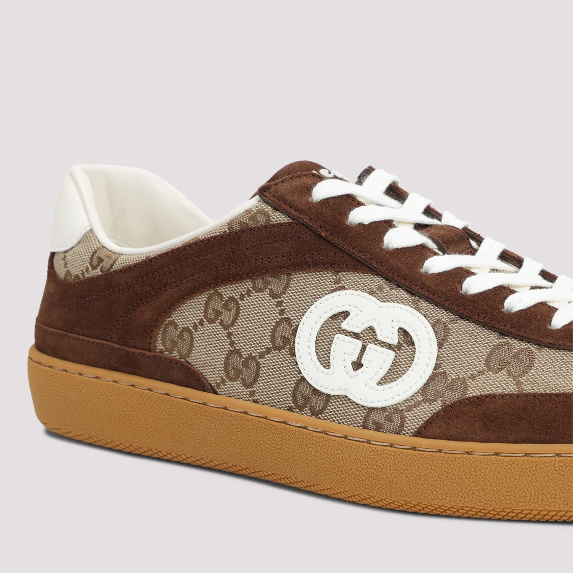 Gucci G74 Beige Suede Leather Sneakers