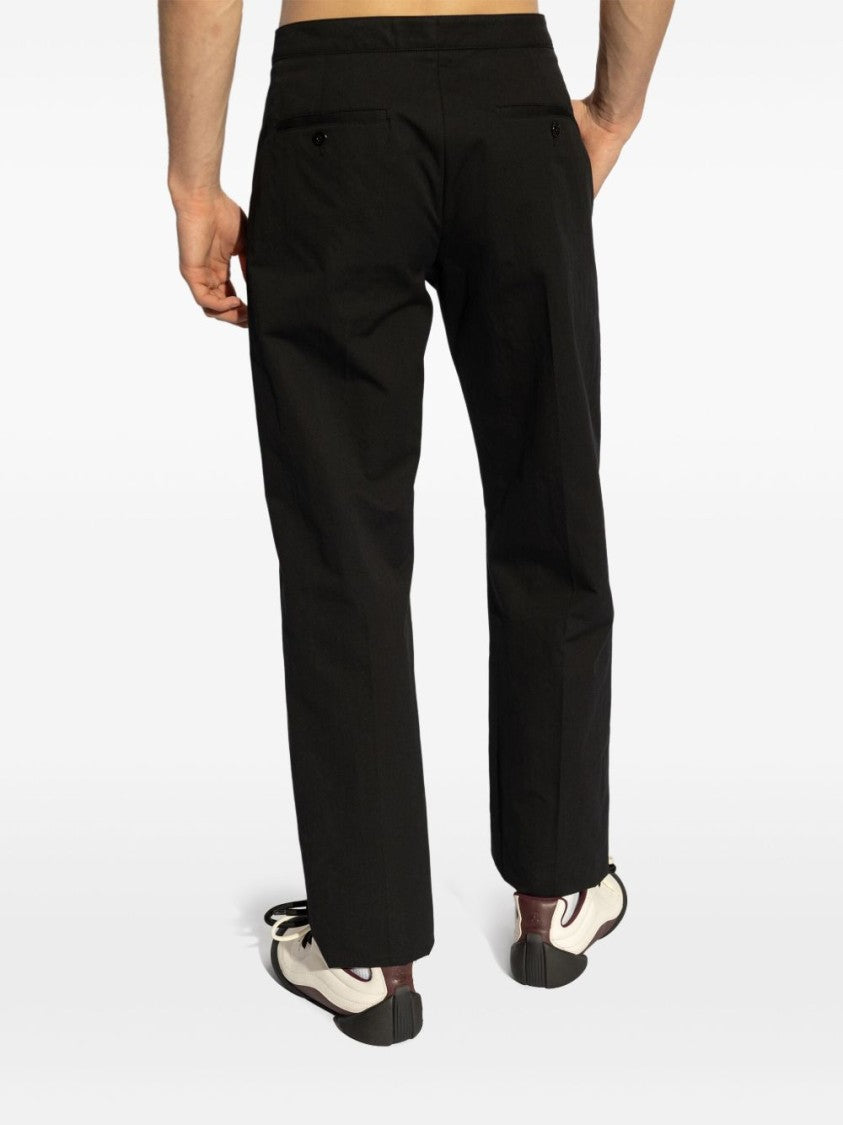Alexander Mcqueen Belted Black Trousers With Concealed Fastening