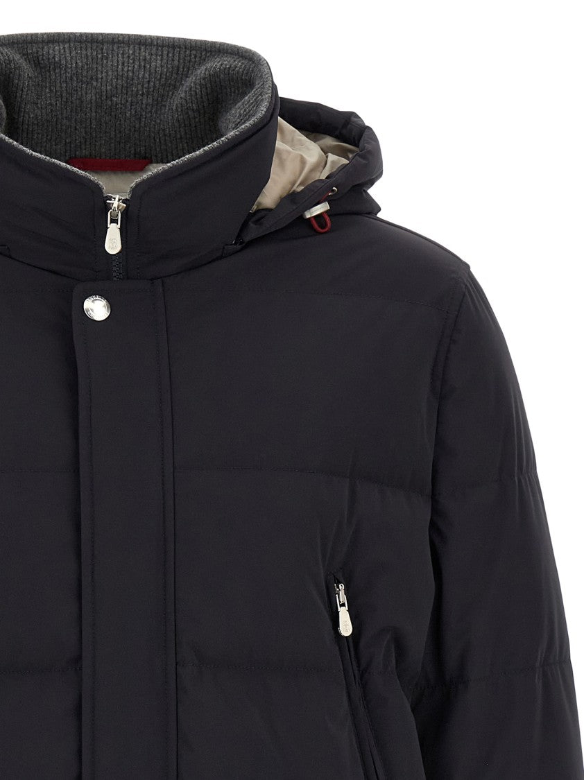 Brunello Cucinelli Knit Insert Down Jacket