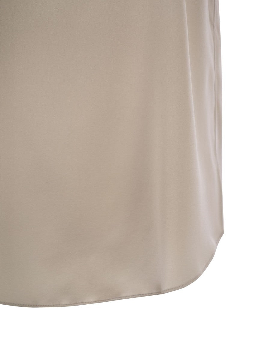 Brunello Cucinelli Stretch Silk Satin Top