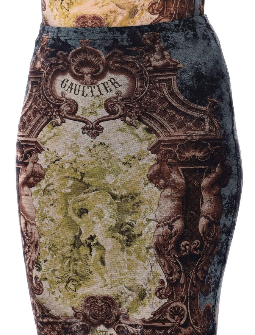 Jean Paul Gaultier Medallion Mesh Midi Skirt