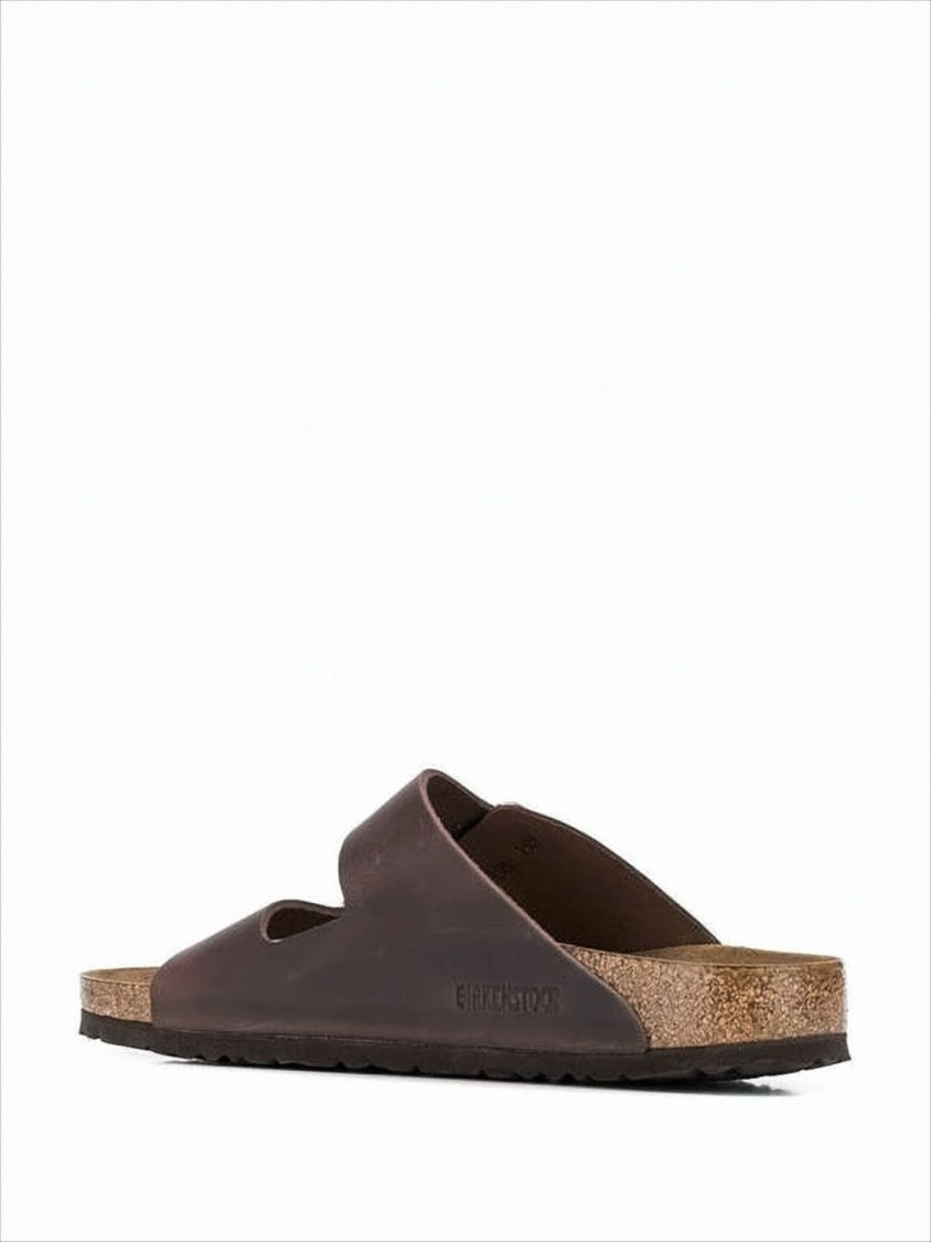Birkenstock Classic Two-Strap Brown Leather Sandal With Adjustable Buckles